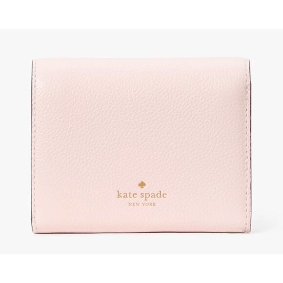 S Kate Spade Kayla Embellished Spade L-Zip Wallet KK113 Light Pink Leather NWT - Picture 2 of 13